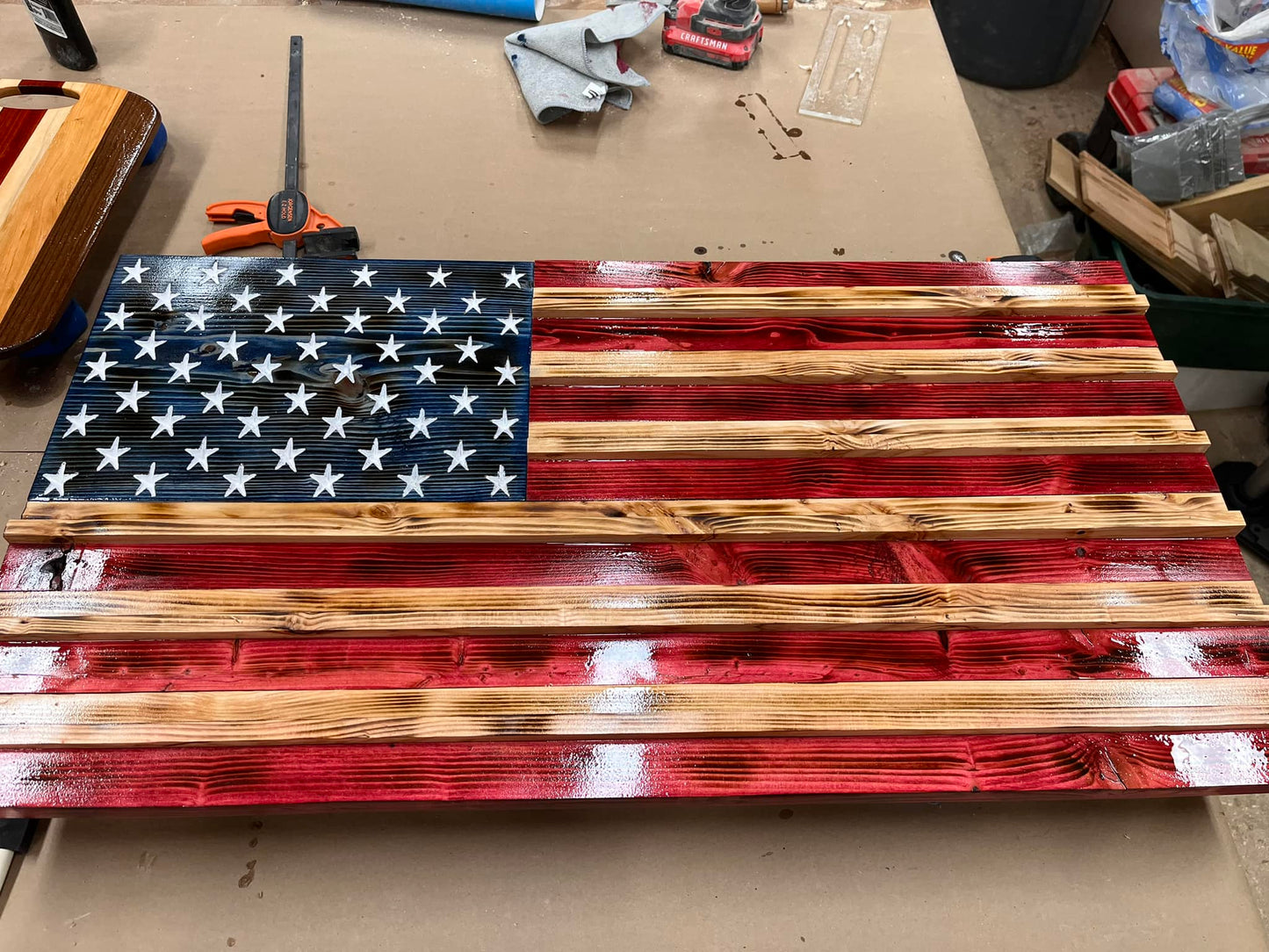 American Flag Challenge Coin Display